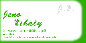 jeno mihaly business card